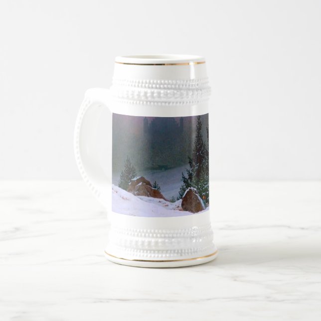 Caneca De Cerveja Winter Landscape Caspar David Friedrich (Frente Esquerda)