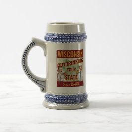 Caneca De Cerveja Wisconsin Bebendo Mais que Seu Estado Desde 1848