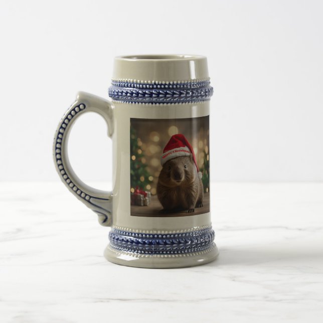 Caneca De Cerveja "Wombat Wonderland: A Cozy Christmas Eve" (Esquerda)