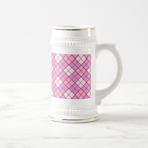 Caneca De Cerveja Xadrez rosa