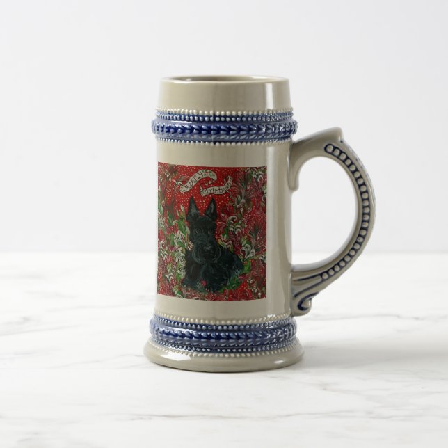 Caneca De Cerveja Xmas de Terrier do Scottish (Direita)