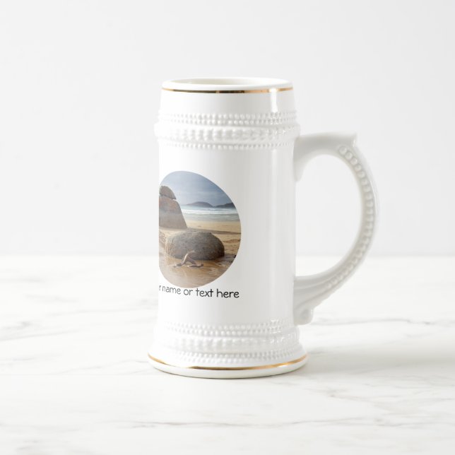 Caneca De Cerveja Zen Balanced Rocks na Austrália Beach (Direita)