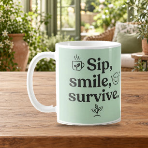 Caneca de Chá Café Menta Fofa Sobreviva Sorriso Be