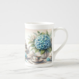 Caneca de Chá de Porcelana Azul Empoeirada para Fe