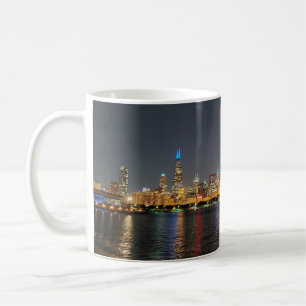 Caneca de Chicago Night Skyline