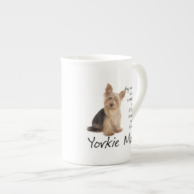 Caneca de China de osso da mamã de Yorkie (Frente Esquerda)
