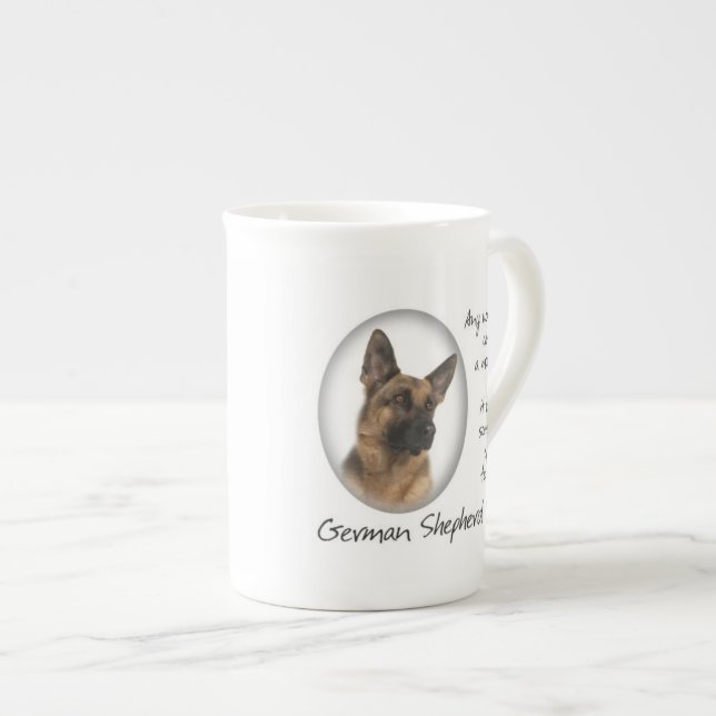 Caneca de China de osso da mamã do german shepherd (Frente Esquerda)