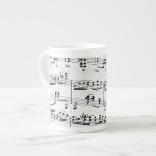 Caneca de China de osso da nota musical