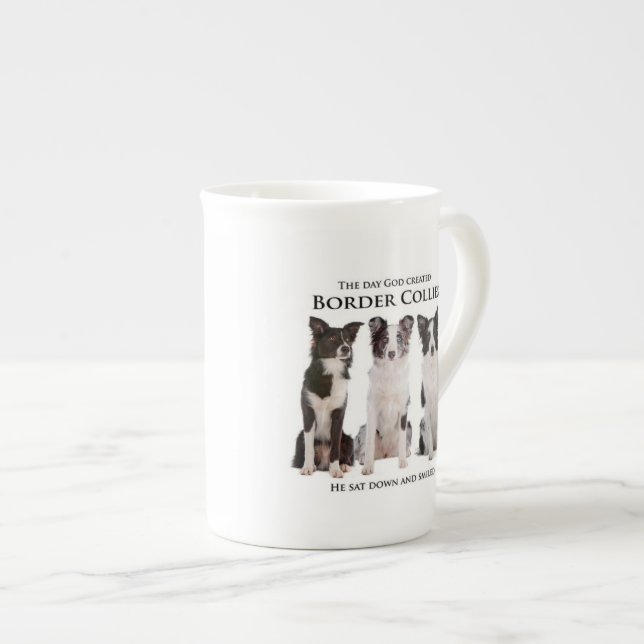 Caneca de China de osso de border collie (Frente Esquerda)