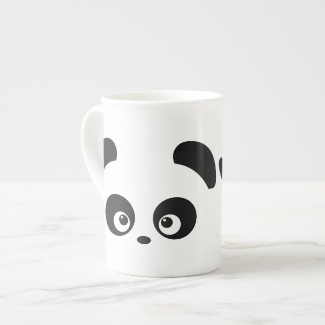Caneca de China de osso de Panda® do amor (Frente Esquerda)