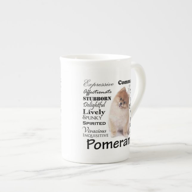 Caneca de China de osso de Pomeranian (Frente Esquerda)