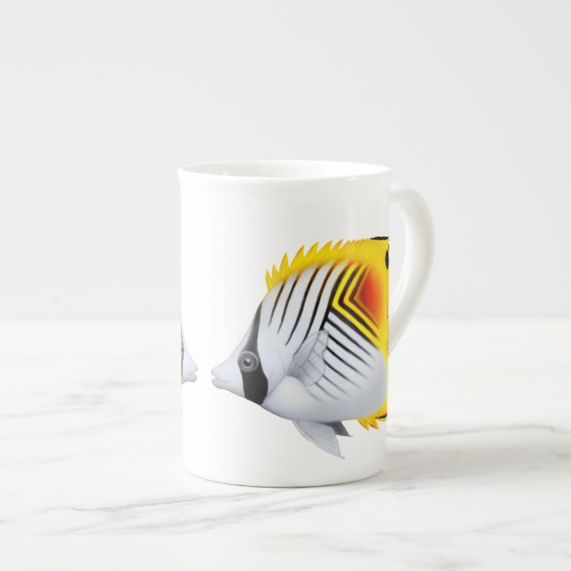Caneca de China de osso dos Butterflyfish do (Frente Esquerda)