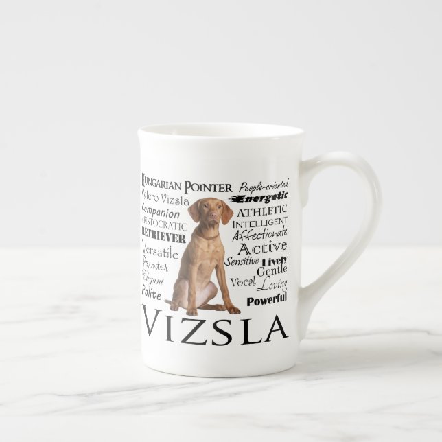 Caneca de China de osso dos traços de Vizsla (Direita)