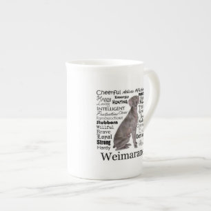 Caneca de China de osso dos traços de Weimaraner