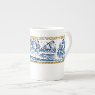 Caneca de China de osso - país das maravilhas