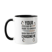 Caneca de Citação Engraçada de Amor de Pinguim Seu