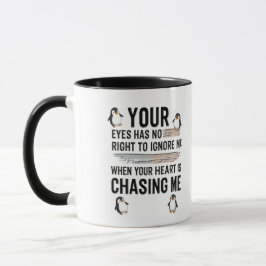 Caneca de Citação Engraçada de Amor de Pinguim Seu