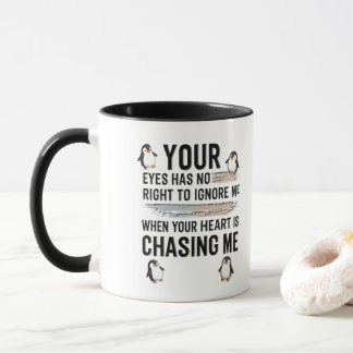 Caneca de Citação Engraçada de Amor de Pinguim Seu
