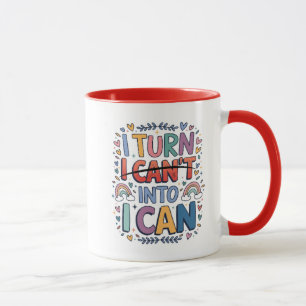 Caneca de Citação Motivacional Eu Transformo Não P
