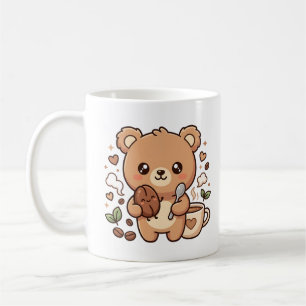 Caneca de clipart de café do Urso Kawaii