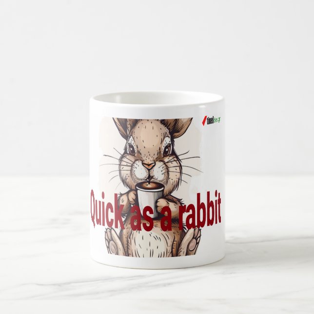 Caneca de Coelho Amante de Café Engraçado Rápido c (Centro)