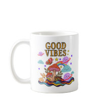 Caneca de Cogumelo Good Vibes ,Caneca de Café Trip