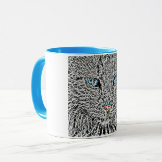 Caneca de Combinação de Gatos Fractais (Frente Esquerda)