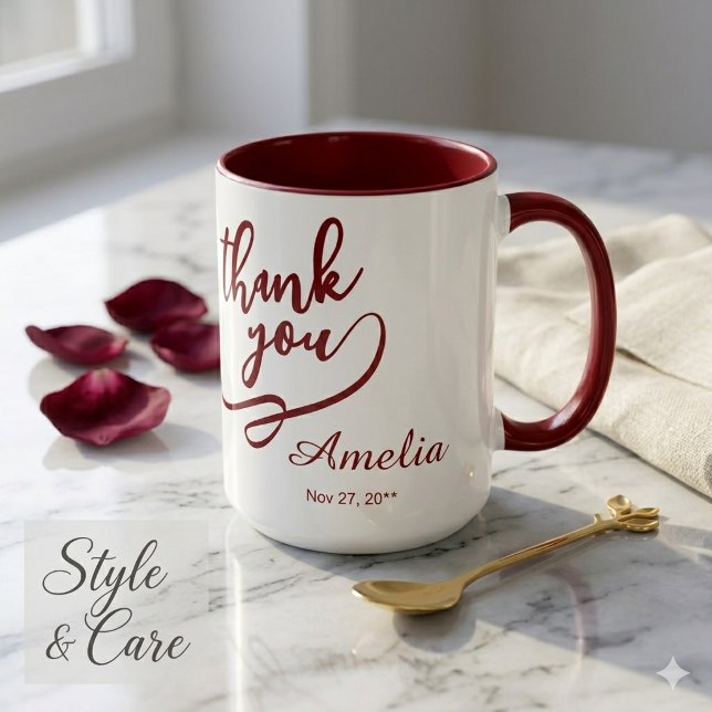 Caneca de Combo de 425 ml 'Stylish Thank You' para (Stylish Thank You 15 oz Combo Mug for Gifting)