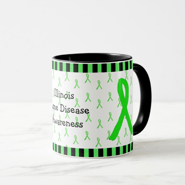 Caneca de conscientização sobre a doença de Lyme e (Frente Esquerda)