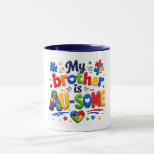 Caneca de Conscientização sobre Autismo 'Meu Irmão
