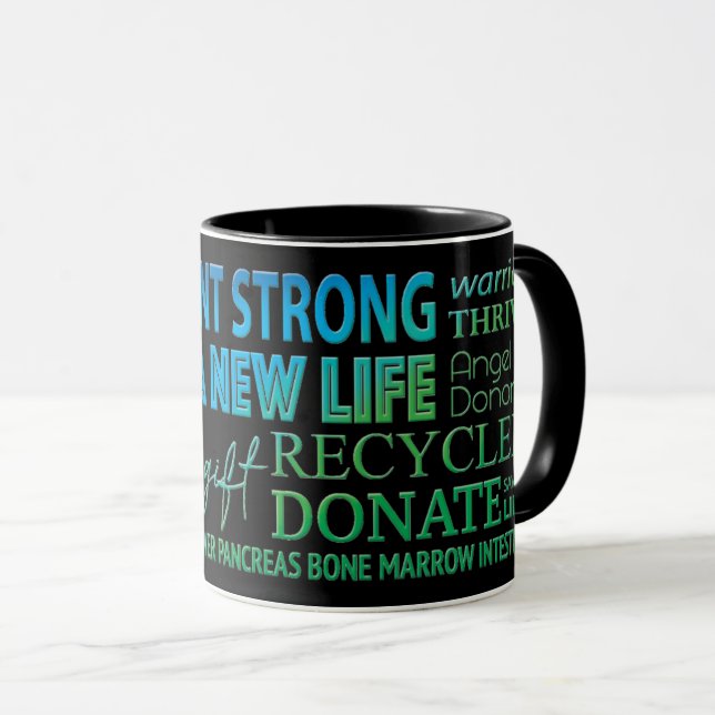 Caneca de Conscientização sobre Doação de Órgãos T (Frente Esquerda)