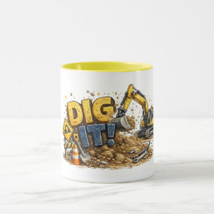 Caneca de Construção de Escavadeira Engraçada Dig