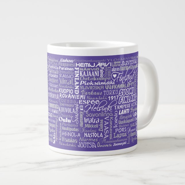 Caneca de cor personalizada das cidades da Finlând (Frente Esquerda)