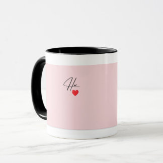 Caneca de Coração Elegante Rosa e Dourado para Cas