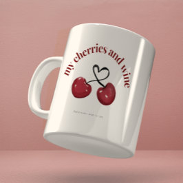 Caneca de Coração Vermelha de Cereja com Aquecimen