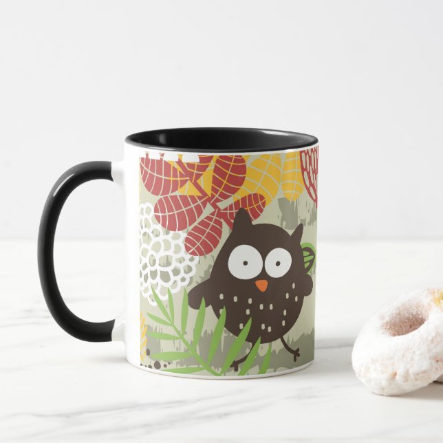 Caneca de coruja caprichosa (Com Donut)