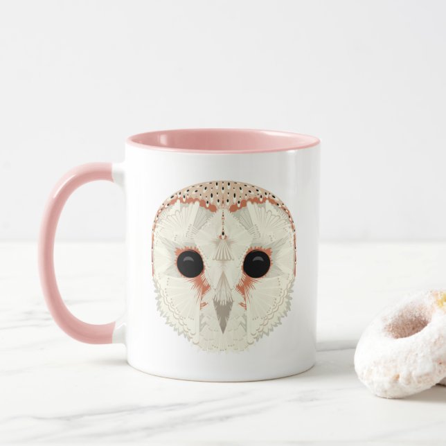 Caneca de Coruja Rosa (Com Donut)