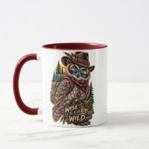 Caneca de Coruja Sábia e Selvagem | Xícara de Camp
