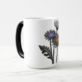 Caneca de Daisys monocromática