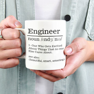 Caneca de Definição de Engenheiro Presente Diverti