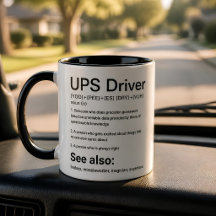 Caneca de Definição de Motorista UPS Engraçada Hum