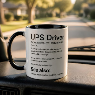 Caneca de Definição de Motorista UPS Engraçada Hum