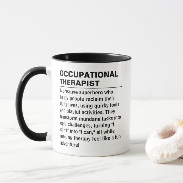 Caneca de Definição de Terapeuta Ocupacional Prese (Com Donut)