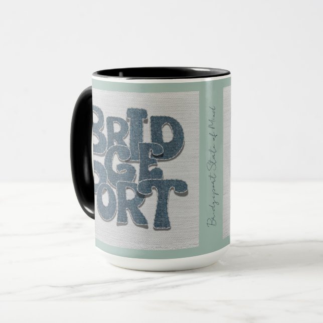 Caneca de Denim Bridgeport Connecticut (Frente Esquerda)