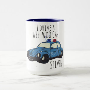 Caneca de desenho animado de carro Wee-Woo engraça
