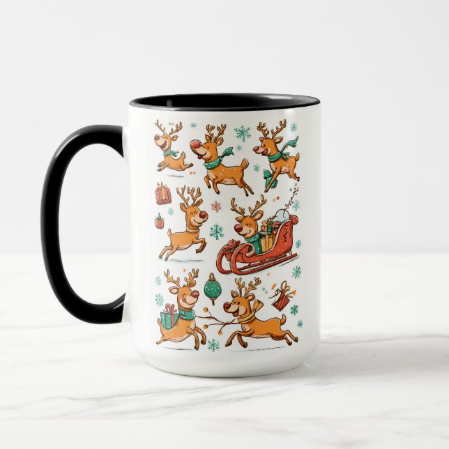 Caneca de desenho animado de Natal - Reindeer Game (Esquerda)