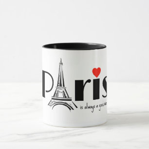 Caneca de Design da Torre Eiffel de Paris