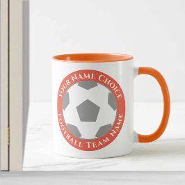 Caneca de Design de Clube de Futebol em Laranja
