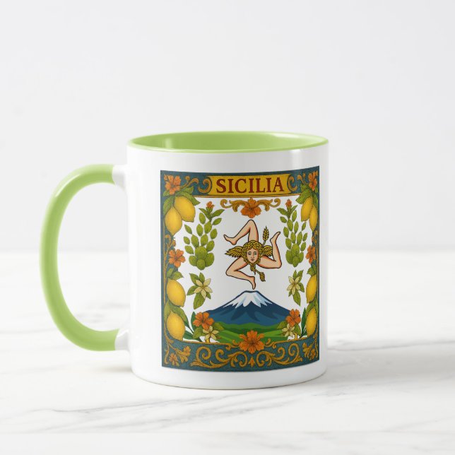 Caneca de design Trinacria Mt.Etna Sicilia (Esquerda)