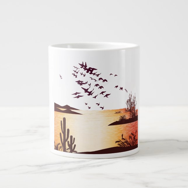 Caneca de Design White Bird | Xícara de Café da Na (Frente)